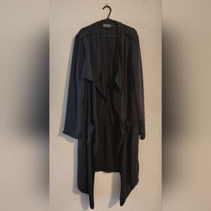 ASTR Women’s Chiffon Duster Cardigan Kimono Black size Small
